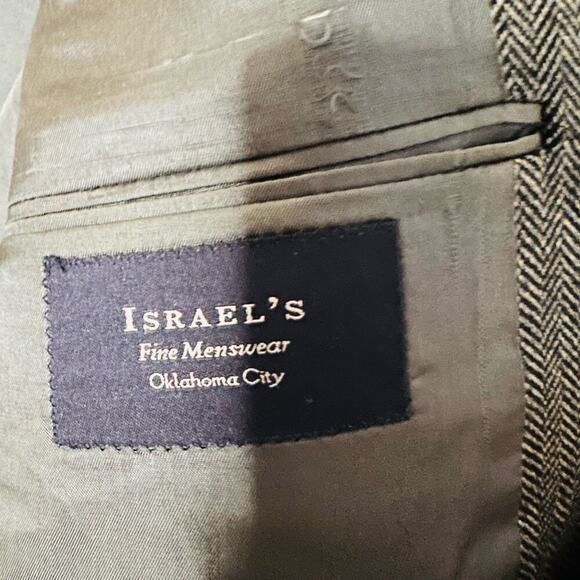 BURBERRY London Mens Gray Herringbone 44 Long Wool Silk Blend Blazer Size 44 - Picture 11 of 14